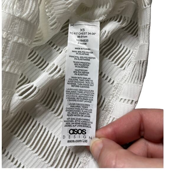 ASOS Oversized fit white cutout tee coverup XS NWOT - Picture 4 of 4